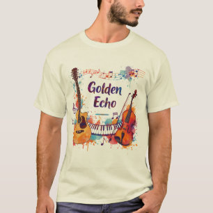Färgrik musikdesign – Gitarr, violin, piano T Shirt