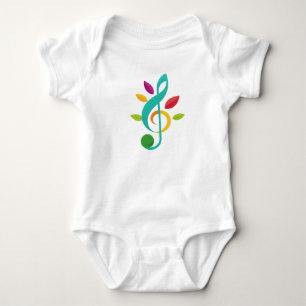 Färgrik musiknot baby bodysuit – Naturinspirerad T Shirt