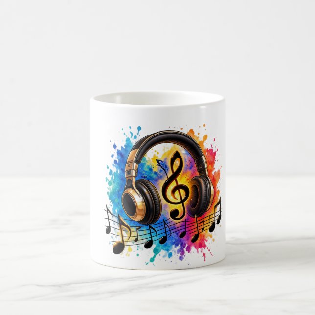 Färgrik musikstänk kaffemugg (Center)