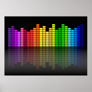 Färgrik musikutjämnare poster