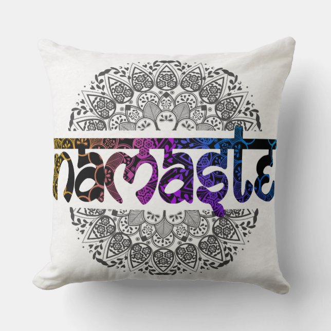 Färgrik Namaste Dekorativ Kuddöversättning Kudde (Framsida)