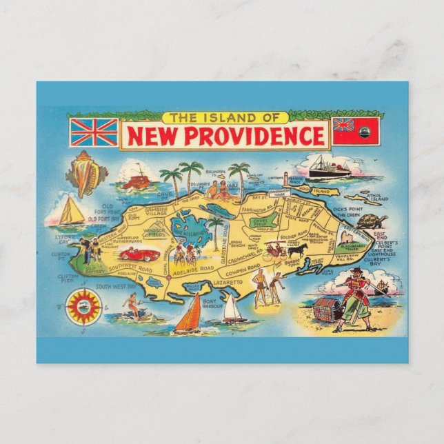 Färgrik Nassau Bahamas  Vykort (Framsida)