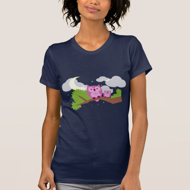 Färgrik nattuggla t shirt (Framsida)