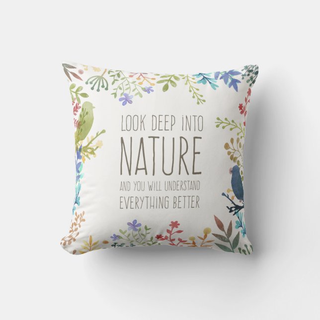 Färgrik natur inspirerad dekorativ kudde för (Framsida)