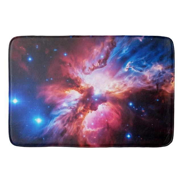 Färgrik nebulosa galax rymd stjärnor kosmos univer badrumsmatta (Framsidan)