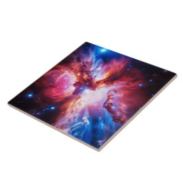Färgrik nebulosa galax rymdstjärnor kosmos univers kakelplatta