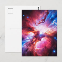 Färgrik nebulosa galax rymdstjärnor kosmos univers vykort