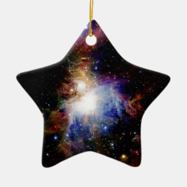 Färgrik nebulosa julgransprydnad keramik (Framsidan)