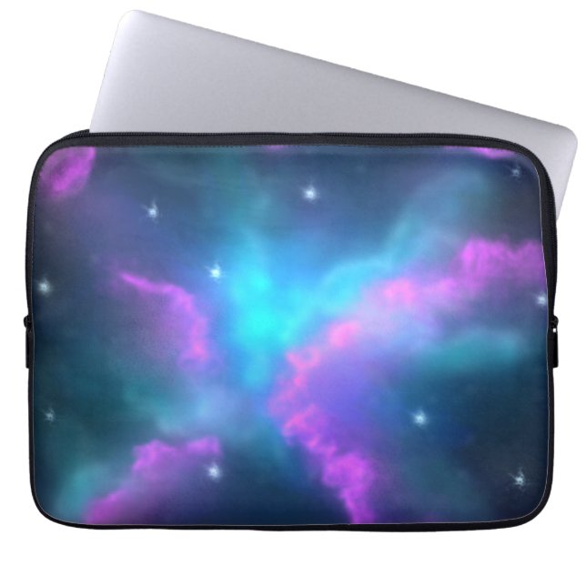 Färgrik nebulosamoln bakgrund laptop fodral (Framsidan)