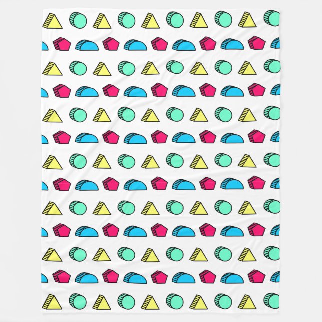 Färgrik Neo Memphis stil Mönster 02 Fleecefilt (Framsidan)