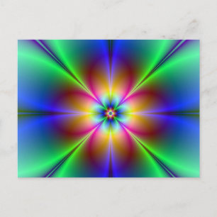 Färgrik Neon Margareta Vykort