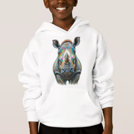 Färgrik Noshörning Porträtt Livlig Vilda Djur T Shirt