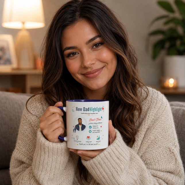Färgrik Ny Pappa Höjdpunkts Appreciering Profil Mugg (Colorful New Dad Highlight Appreciation Profile Mug
)