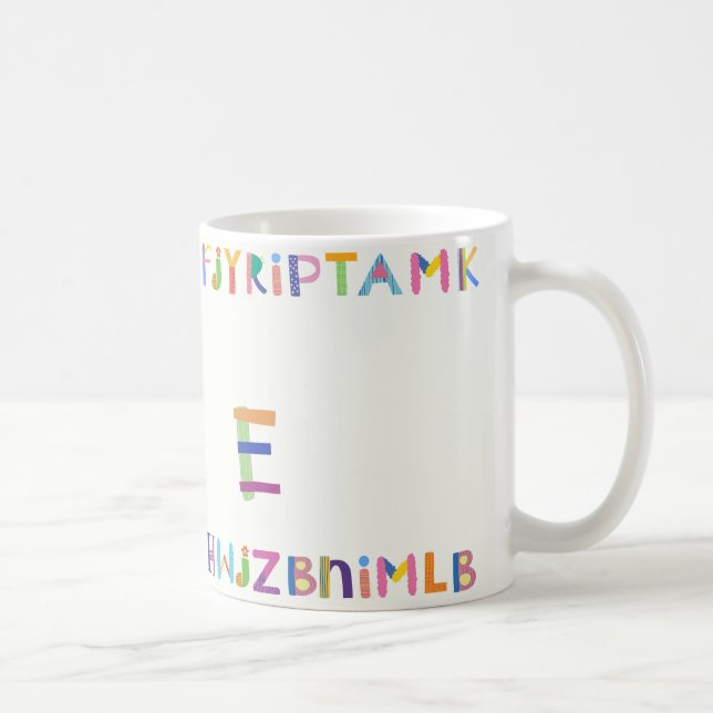Färgrik och lekfull alfabetdesign kaffemugg (Höger)