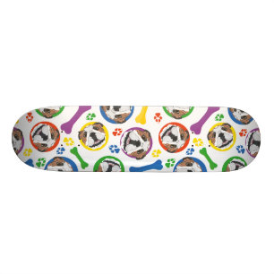 Färgrik och skämtsam engelsk bulldogg mini skateboard bräda 18,5 cm