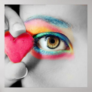 Färgrik ögaaffisch poster