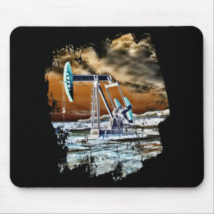 Färgrik Oilfield som pumpar enheten Mousepad Musmatta
