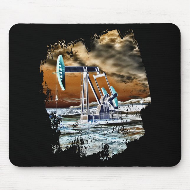 Färgrik Oilfield som pumpar enheten Mousepad Musmatta (Framsidan)