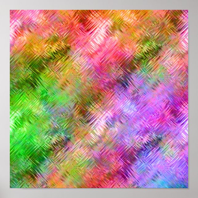 Färgrik Opal Glasartad Textur Poster (Framsidan)
