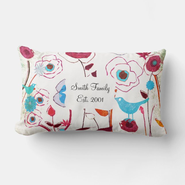 Färgrik orange för blått för vår lumbarkudde (Framsida)