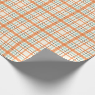 Färgrik orange plädgåvasjal presentpapper