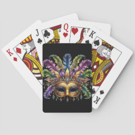 FÄRGRIK ORNAMENTAL MARDI GRAS-MASK & FJÄDRAR CASINOKORT