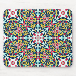 Färgrik Ornamentell Rosett Mandala Konst Musmatta