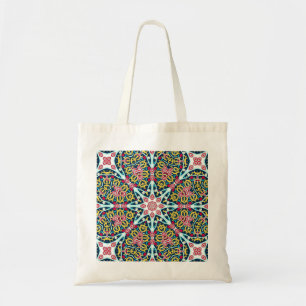 Färgrik Ornamentell Rosett Mandala Konst Tygkasse