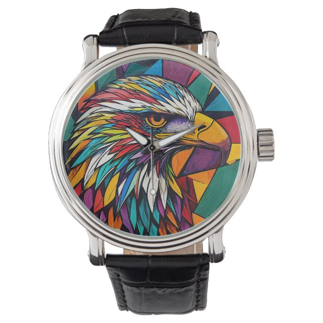 Färgrik örnnstbild armbandsur (Framsida)