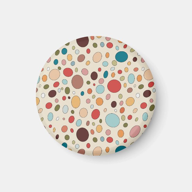 Färgrik oval-icious mönster magnet (Framsidan)