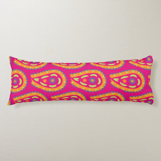 Färgrik Paisley Kroppskudde (Framsidan)