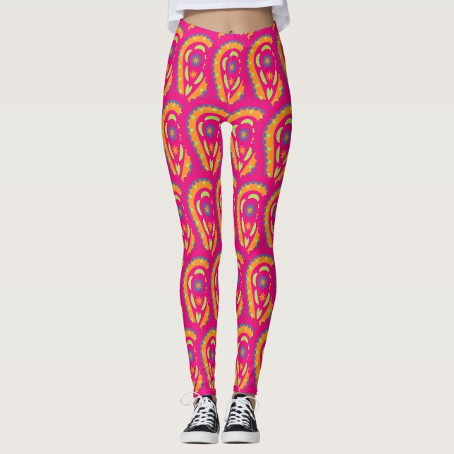 Färgrik Paisley Leggings (Framsida)