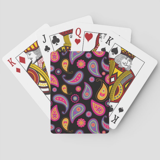 Färgrik Paisley-mönster Casinokort (Baksidan)