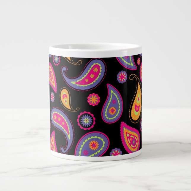 Färgrik Paisley-mönster Jumbo Mugg (Framsidan)