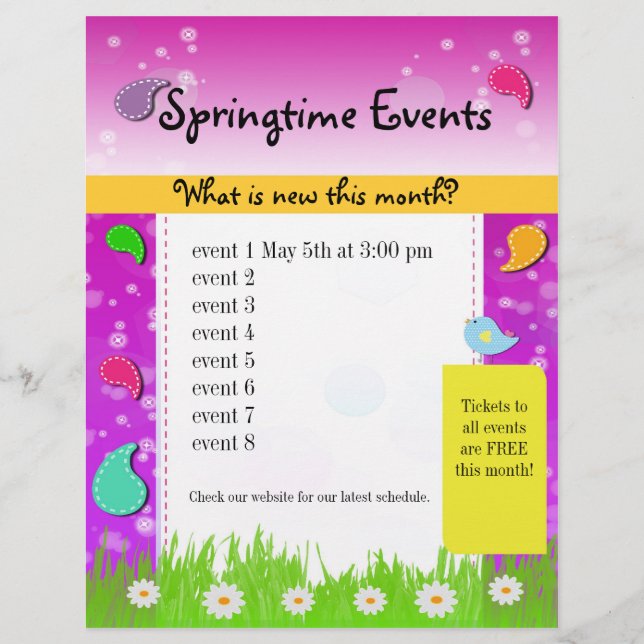 Färgrik Paisley vår våren Event Flyer (Framsidan)