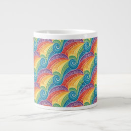Färgrik Paisley Virvelmönster Jumbo Mugg