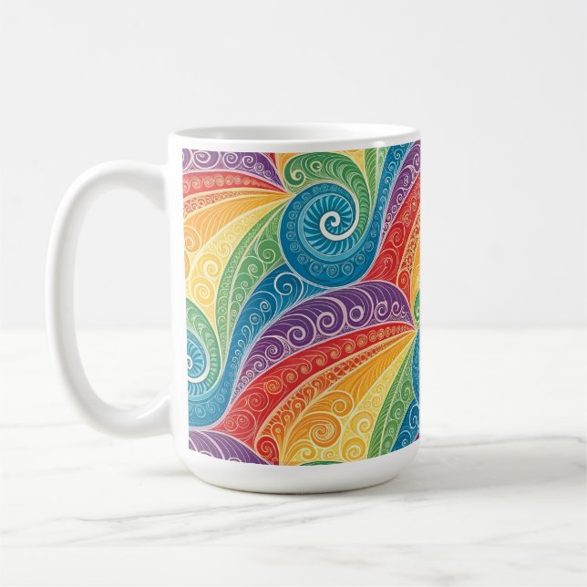 Färgrik Paisley Virvelmönster Kaffemugg (Vänster)