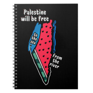 färgrik palestina vattenmelon kartgrafik design anteckningsbok