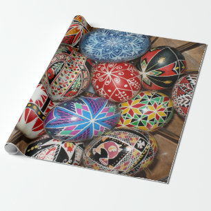Färgrik påskägg presentpapper