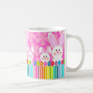 Färgrik påskhare- och äggmugg kaffemugg