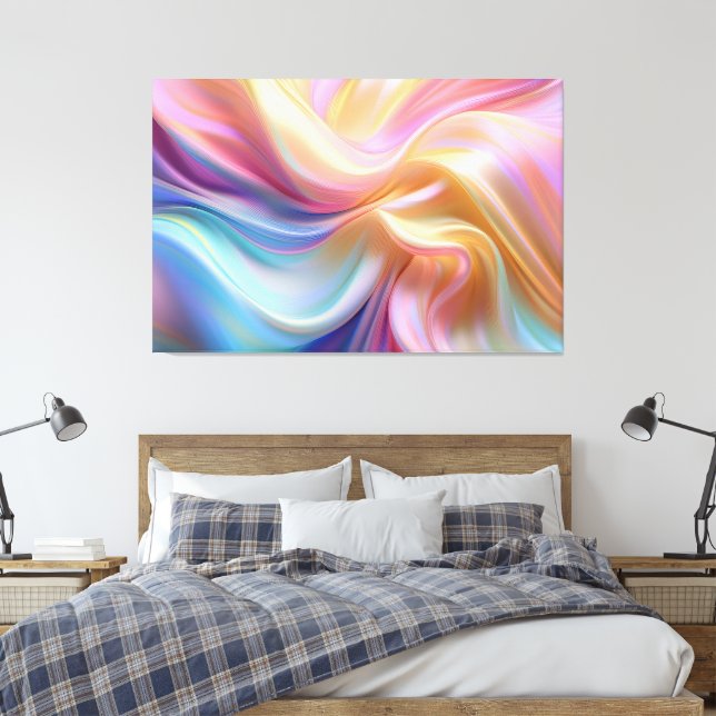 Färgrik Pastell Silke Canvastryck (Insitu (sovrum))