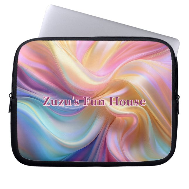 Färgrik Pastell Silke Laptop Fodral (Framsidan)