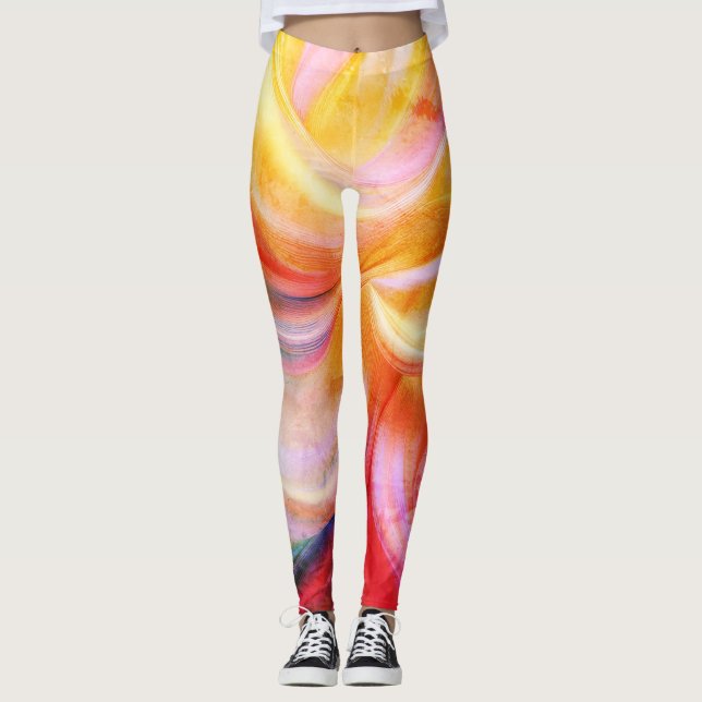 Färgrik Pastell Silke Leggings (Framsida)