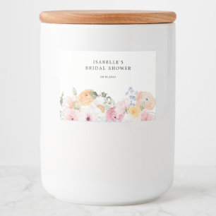 Färgrik pastellblomma mat etiketter