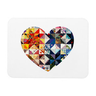 Färgrik Patchworktäckehjärta Magnet