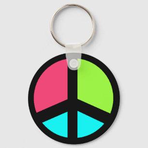 färgrik peacesign nyckelring