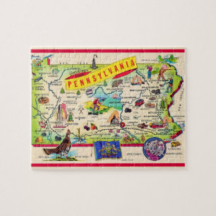 Färgrik Pennsylvania 8x10 kartpussel Pussel