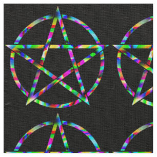 Färgrik Pentagram Tyg