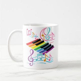 Färgrik pianotangentbord  Noter  Musiker Pianist Kaffemugg