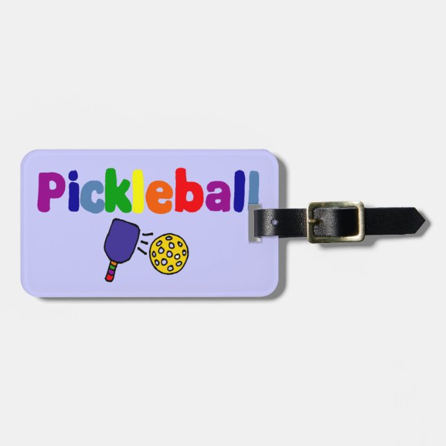 Färgrik Pickleball konstdesign Bagagebricka (Horisontell Framsida)